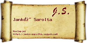 Jankó Sarolta névjegykártya
