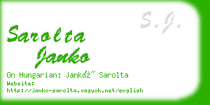 sarolta janko business card